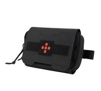 Tactical Molle Ifak Pouch, Quick Release Tear-Off Medical First Aid Kit Organiser with Red Immediate Identify EMT Sub Abdominal Carrying Bag(Black)