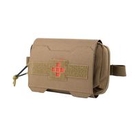 Tactical Molle Ifak Pouch, Quick Release Tear-Off Medical First Aid Kit Organiser with Red Immediate Identify EMT Sub Abdominal Carrying Bag(Brown)