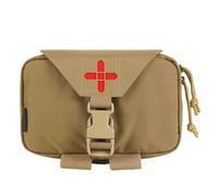 Tactical Molle Ifak Pouch, Quick Release Tear-Off Medical First Aid Kit Organiser with Red Immediate Identify for Emergency Surviva Activities(Brown)