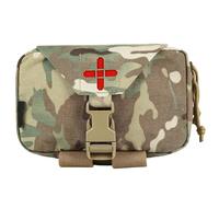 Tactical Molle Ifak Pouch, Quick Release Tear-Off Medical First Aid Kit Organiser with Red Immediate Identify for Emergency Surviva Activities(CP)