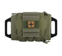 Tactical Molle Medical IFAK Pouch Rapid/Quick Deploy First Aid Kit Pack Emergency Survival Bag Two-Piece System Medical Roll Carrier Handle Outdoor Sport Hunting Bag (Green)
