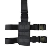 Tactical Molle Mini Drop Leg Panel Gun Holster Plate Universal Pistol Holster Mag Thigh Rig Panel Hunting(BLK)