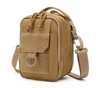Tactical Molle Pouch Waist Belt Messenger Bag Outdoor Shoulder Sling Daily Carry Tool Pack Phone Pouch Hunting Bag (Khaki)