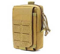 Tactical Molle Small Admin EDC Utility Pouch Military Cell Phone Belt Vest Pouch for iPhone 17 16 15 Kahki