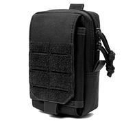 Tactical Molle Small Admin EDC Utility Pouch Military Cell Phone Belt Vest Pouch for iPhone 17 16 15 Black