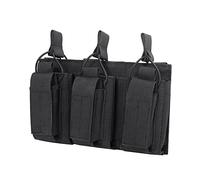Tactical MOLLE Triple Mag Pouch,Elastic Nylon Rifle Open-Top Magazines Pouch for 5.56 .223 Magazines Black