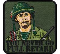 Tactical Morale Patch Embroidered | You Never go Full Retard | Emblem Military Army Badge Biker Patch - Black Knight| DIY Fabric Applique sew on/Iron on for All Fabrics | 85x85 mm