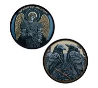 Tactical Morale Patch Hook and Loop - Archangel Michael & Viking Odin Ravens Embroidered Patches for Backpacks, Dog Harness, Hats, Jackets, Vest - Military Apparel Decorative Appliqué (2 Pieces)