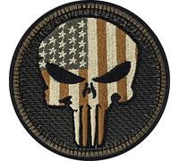 Tactical Morale Patches America Flag Patch Skull Head Morale Patches Iron on America Tactical Patches sew on | US Army Military Patches for Vest/Uniform | 75x75mm