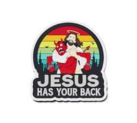 Tactical Morale Patches Jesus Has Your Back Creative with Hook and Loop, Military Patch for Backpacks, Helmets & Tactical Gear Accessories