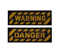 Tactical Morale Patches Warning Danger Warning English Embroidery PVC Material Armband Hook and Loop Morale Patch Package Sticker