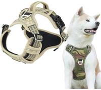 Tactical No Pull Harness With Handle, Pet Tactical Gear For Large Medium Working Dogs, Durable Heavy Duty Camouflage Pet Harness Vest(W,M)