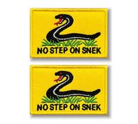 Tactical 'No Step On Snek' Emblem Embroidery Hook Loop Patches, Pack of 2 Fun Military Embroidered Badge Patches for Uniforms Backpack Hats Jeans Baseball Caps Jackets Biker Bags