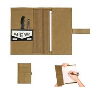 Tactical Notebook Cover,Oxford Fabric Military Diary Cover for 8x5 Inch Notebooks,Detachable Army Field Tactical Portfolio Organizer with Flag Patch for Adventure Journal Hiking Camping(Khaki)