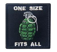 Tactical One Size Fits All Hand Grenade Embroidered Morale Applique Fastener Hook & Loop Patch