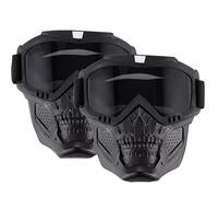 Tactical Paintball Mask Anti Fog, for Men Detachable Adjustable Women Skull Style Full Cover Goggle, for Dirt Bike Off Road Skiing(Charcoal grey)
