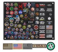 Tactical Patch Display Board 24 x 18 Inch Foldable Military Patch Holder Panel and 5 American Flag Patch USA Flag Patch Military Uniform Emblem Patch Hook and Loop Tactical Patch for Collection Supply
