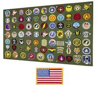 Tactical Patch Display Panel Holder Board for Military Army Combat Morale Uniform Hook and Loop Emblems, 43 Inches x 27.5 Inches (Large), with 1 Flag Patch Included