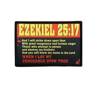 Tactical Patch Ezekiel 25:17 Quote - 5 x 8 cm Patch Morale Patch Embroidered, Cult Film Saying Patch for Backpack, Tactical Vest, Airsoft and Paintball