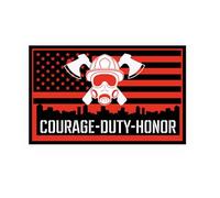 Tactical Patch - Red Line Courage Duty Honor 3D PVC Morale Patch - Heavy Duty USA American Patriotic Patches for Military, Police, Army, Caps, Jackets, Pants, & Gear (Courage, Duty, Honor)
