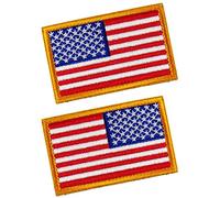 Tactical Patches of USA US American Flag Regular and Reverse, with Hook and Loop for Backpacks Caps Hats Jackets Pants, Military Army Uniform Emblems, Size 3x2 Inches, Pack of 2