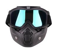 Tactical Protective Face Mask with Detachable Mouthguard & Goggles, Airsoft CS Outdoor Sports Mask, Anti-Fog Impact Resistant TPU Frame, Colorful