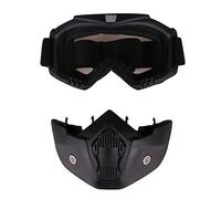 Tactical Protective Face Mask with Detachable Mouthguard & Goggles, Airsoft CS Outdoor Sports Mask, Anti-Fog Impact Resistant TPU Frame, Silver