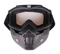 Tactical Protective Face Mask with Detachable Mouthguard & Goggles, Airsoft CS Outdoor Sports Mask, Anti-Fog Impact Resistant TPU Frame, Transparent