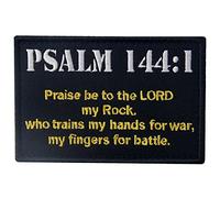 Tactical Psalm 144:1 BNW Patch Combat Badge Morale Applique Embroidered Fastener Hook & Loop Emblem