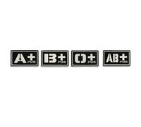 Tactical PVC Blood Type Patch, Glow in the Dark, Hook Backing B+ AB+ O+ Positive, 1.97 x 1.18 Inch