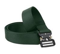 Tactical Quick Release Belt for Men - 125cm Heavy Duty Adjustable Military Work Belt with Metal Buckle - Durable Polyester Webbing for Hiking, Camping, Outdoor Sports, Security & Daily Use (Green)