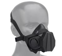 Tactical Respirator Mask Half Face Gas Mask Replaceable Filter for Military Hunting Airsoft Paintball CS Game Equipment(Black)