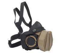 Tactical Respirator Mask Half Face Gas Mask Replaceable Filter for Military Hunting Airsoft Paintball CS Game Equipment(Brown)