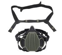 Tactical Respirator Mask Half Face Gas Mask Replaceable Filter for Military Hunting Airsoft Paintball CS Game Equipment(Green)