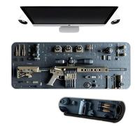 Tactical Rifle Mouse Pad Gun Build Kit Display Large Gaming Mouse Pad, Stylish Desk Protector with Non-Slip Rubber, Multi-Size for Laptop & Desktop Use (#b,M/3MM)