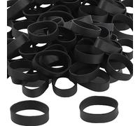 Tactical Rubber Bands Size #82 (2 1/2'' x 1/2''), 50 Pcs Black Thick Small Wide Strong Heavy Duty Rubber Bands Heat Cold UV Resistant for Hunting Hiking Backpacking Camping Survival Kit (50)