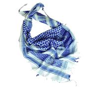 Tactical Shemagh Military Style Shermag Head Scarf Patrol Keffiyeh White & Blue