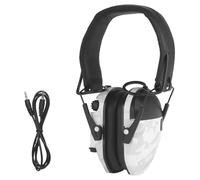 Tactical Shooting Training Headset Noise Reduction Sound Pickup Headset With Ken 2 Pin PTT Water-Repellent Hearing Protection for Shooting Hunting & Tactical use(White)