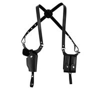 Tactical Shoulder Holster, Leather Underarm Double Holster w/Adjustable Strap,Pistol Gun Holster w/ 2 Mag Pouch for 1911 G45 43