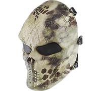 Tactical Skull Skeleton for Halloween Patriots CS Game and Masquerade Party Full Face Masks with Metal Mesh Eye Protection-HI