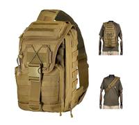 Tactical sling Backpack for men- Large Army one shoulder Backpacks For Men Camping Hiking Trekking Daypack Rucksack, Khaki, L, Outdoor
