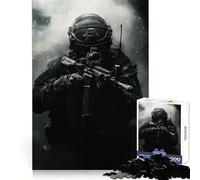 Tactical Soldier in Smoke 1000 Piece Jigsaw Puzzle for Teenagers Smart Game Relaxed Mind Pattern Assembly Santa Wish List (50x75cm)