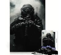 Tactical Soldier in Smoke Jigsaw Puzzles for Teenagers 1000 Pieces Raise Memory Slow Enjoy Clean Edge (38x26cm)