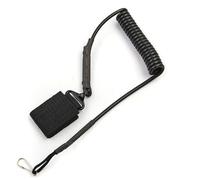 Tactical Spring Lanyard, Elastic Safety Gun Coil Anti-Lost Cord attached on MOLLE Belt or Backpack (Black, 1.5 in)