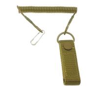 Tactical Spring Lanyard, Elastic Safety Gun Coil Anti-Lost Cord attached on MOLLE Belt or Backpack (Desert, 1 in)