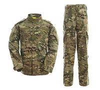 Tactical Suit,QMFIVE Men’s Camouflage Camo Combat BDU Jacket Shirt & Trousers Uniform War Game Army Military Paintball Airsoft Hunting Shooting Camo (MC-NOBELT, XL)