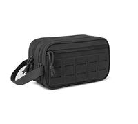 Tactical Toiletry Bag for Men, Travel Shaving Kit Organizer with Waterproof Compartments, Hanging Dopp Kit for Camping, Bathroom, Gym, Black, Modern