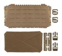 Tactical Triple Mag Pouch Hook and Loop 5.56 Mag Placard, The MOLLE Front Flap Hanging Panel for Chest Rig Huntting Vest Plate Carriers(Brown)