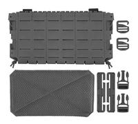 Tactical Triple Mag Pouch Hook and Loop 5.56 Mag Placard, The MOLLE Front Flap Hanging Panel for Chest Rig Huntting Vest Plate Carriers(Grey)