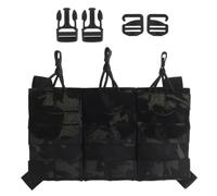 Tactical Triple Mag Pouch, Open Top 5.56mm Mag Pouch for Shooting | K Style Triple Mag Pouch, Molle System, Rifle Mag, Drainage holes at the bottom, Quick Draw Design